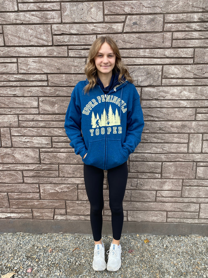 Upper Peninsula Yooper/Sasquatch Full Zip with Sherpa Lined Hood
