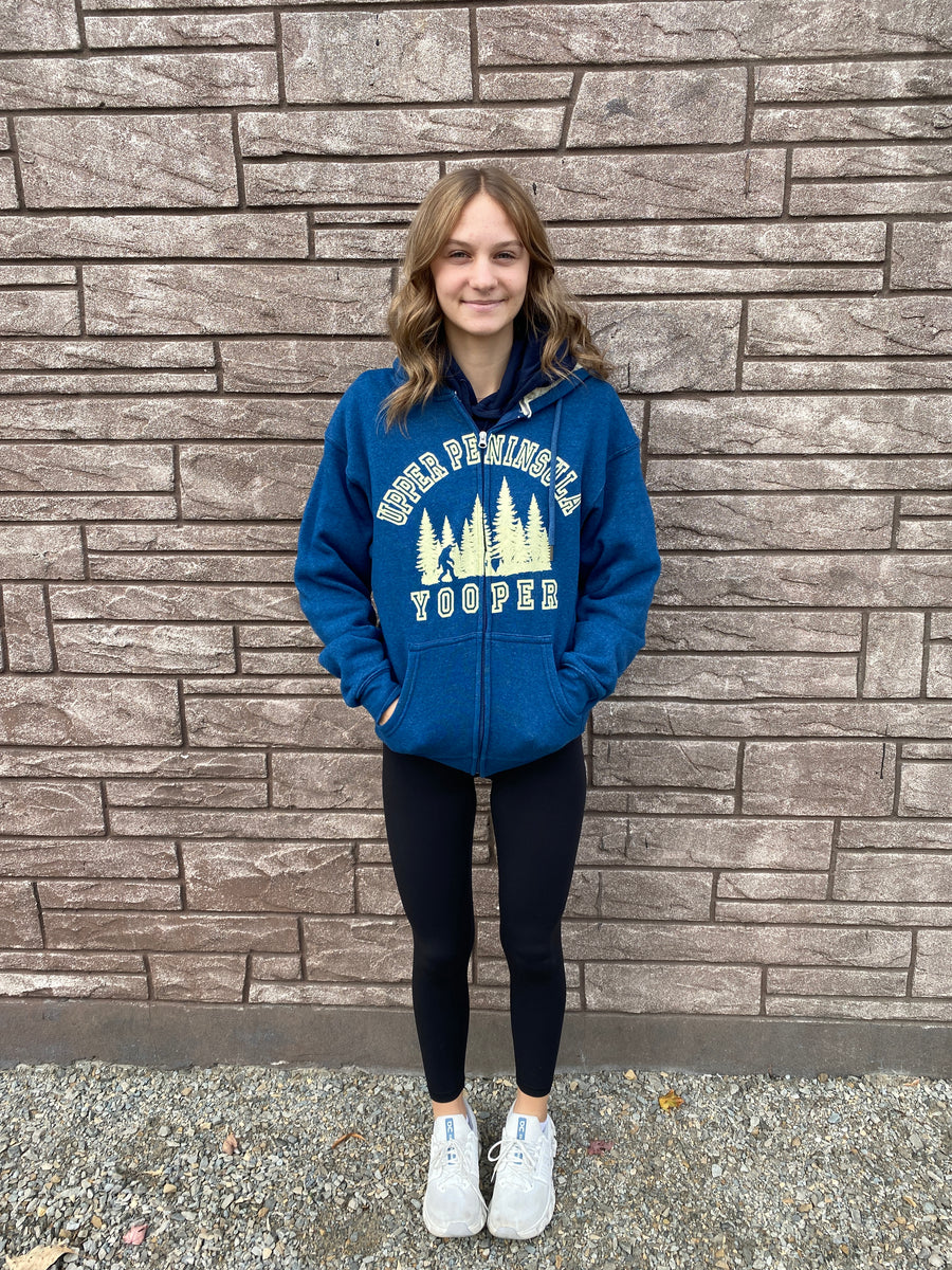 Upper Peninsula Yooper/Sasquatch Full Zip with Sherpa Lined Hood – Wind ...
