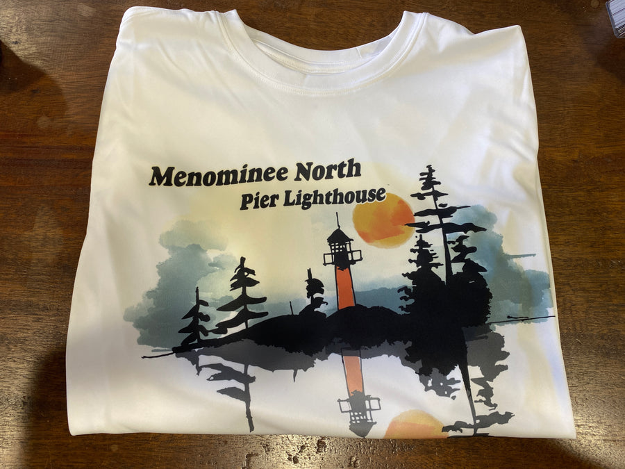 Unisex Menominee North Pier Lighthouse UPF 50 Solar Sun Shirt