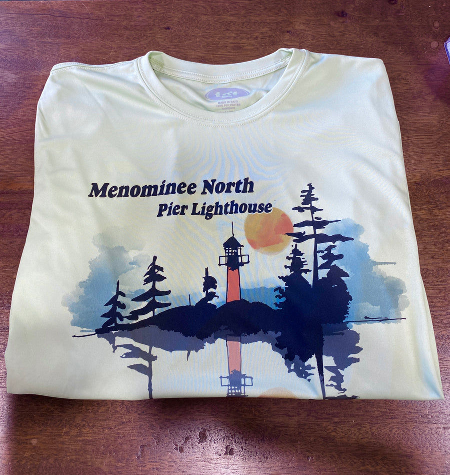 Unisex Menominee North Pier Lighthouse UPF 50 Solar Sun Shirt