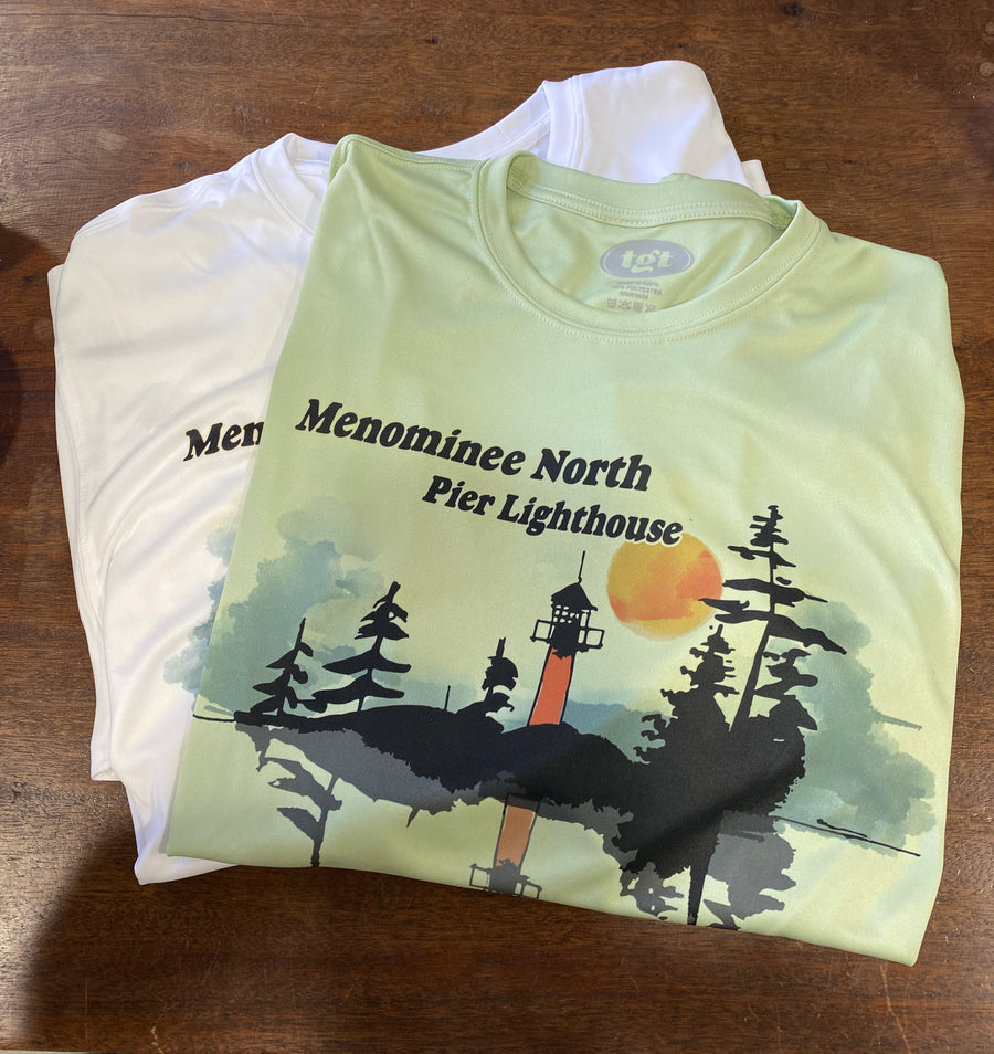 Unisex Menominee North Pier Lighthouse UPF 50 Solar Sun Shirt