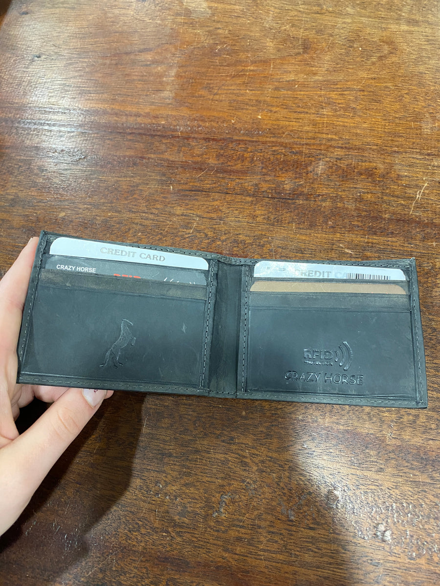 CRAZY HORSE RFID Men’s Leather Wallet Bifold