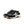 Black and gray sneakers with brown soles on a white background