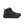 Side view of a pair of black shoes that has Keen written on the side of the shoe against a white background.