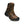 Brown work boot with black sole on a white background