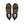 Dark brown boots that have yellow laces against a white background.