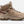Side view of a tan show that has purple and cream accents and the Keen logo on the side of it against a white background.