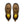 Pair of brown work boots with yellow soles on a white background