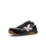 Black and gray Keen safety shoe with white accents on a white background