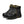 Pair of gray and black safety boots with yellow accents on a white background