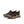 Pair of brown and beige sandals with a visible brand logo on a white background