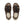 Pair of brown and beige hiking shoes on a white background