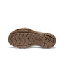 Brown sole of a shoe with 'Keen' branding on a white background
