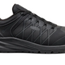 Side view of a black shoe with the Keen logo on the side against a white background. 