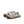 Pair of beige sandals with brown soles on a white background