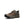 Side view of a shoe that is brown, dark green and black with the Keen logo on the side and the tongue against a white background.