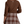 Person wearing a brown sweater with a brown and tan flannel tied around their waste against a white background.