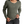 Person wearing a dark green sweater with buttons going a 1/4 of the way down the front, they are also wearing grey pants against a white background.
