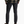 Back view of a person wearing dark grey pants with a flannel and brown shoes against a white background.