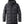 Black puff jacket with a hood and brown buttons that has an LL Bean embroidered patch on the front.