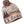 Light tan colored winter hat that has a multi-colored tan mountain scene on it and has LL Bean written in brown color on the flipped up part.