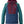 Image of a multicolored 1/4 zip jacket with a hood against a white background.