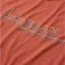 Close-up of a red shirt with L.L. Bean logo