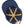 Navy blue cap with a yellow 'X' design on a white background
