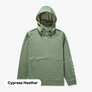 Green sweatshirt with a hood and a face covering that has AFTCO written on the sleeve in a pale green color.