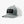 A white and grey hat that has a patch on the front that says find your own fish against a white abckground.