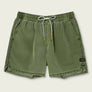 Green shorts with a drawstring on a light gray background