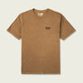 Front view of a light brown t-shirt that says Marsh Wear on the left side of the shirt where a pocket would be against a white background.