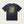 Dark navy blue short sleeve t shirt that as a woodland scene on the back that has a white tail buck on the back against a white background.