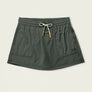 Dark grey skort with a drawstring on a blank background