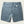 Back view of blue shorts with pockets on a blank background