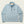 Light blue 1/4 zip pull over sweatshirt on a beige background