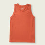 Orange tank top on a light beige background
