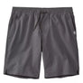 Gray shorts with a drawstring on a white background