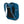 Blue backpack with black accents on a white background
