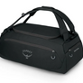 Black duffel bag with Osprey logo on a white background
