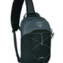 Black and gray Osprey sling bag on a white background