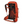 Back view of an orange hiking backpack with black accents against a white background