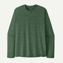 Green long sleeve shirt against a white background.