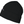 Black knit hat with the bottom folded up and with a Patagonia tag on the flipped up part.