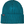 Teal and black stripped hat that folds up at the bottom and has a small Patagonia tag on the top of the flipped up part.