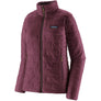 Purple colored jacket with the Patagonia tag on the front against a white background.