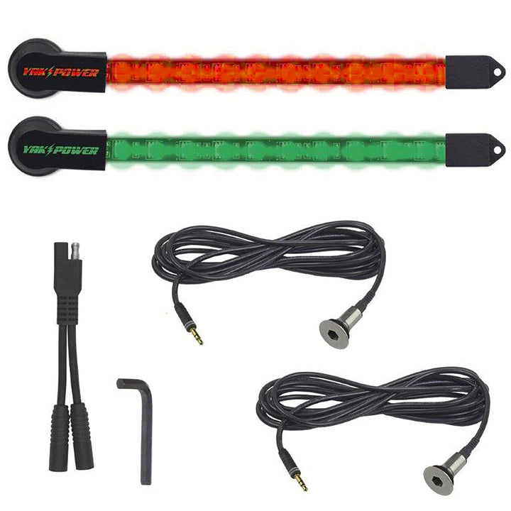 Yak Power 10” LED Light Kit, 2-Piece – Red & Green (YP-LEDK-RG210)