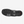 Bottom sole of a shoe that is black and have grey and red accents.