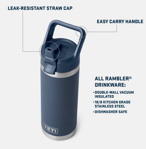 Yeti Rambler® 18 Oz Water Bottle With Color Matched Straw Cap