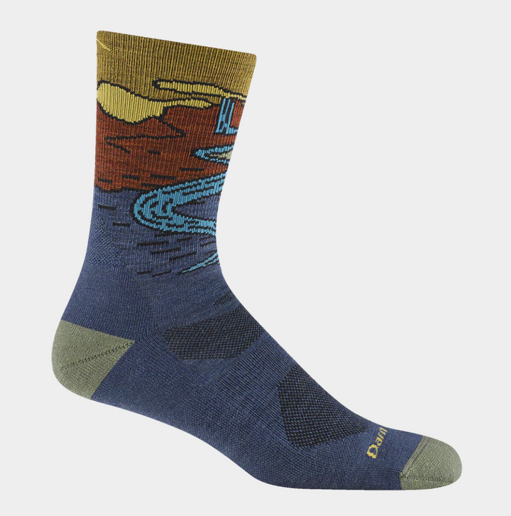 Darn Tough Men's Chasing Waterfalls Micro Crew Lightweight Hiking Socks (5020) (Denim)